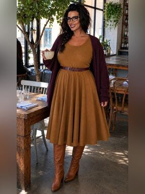 LuLaRoe Nicole Dress
Brown Textured Fit & Flare Made in USA
Sz. Large